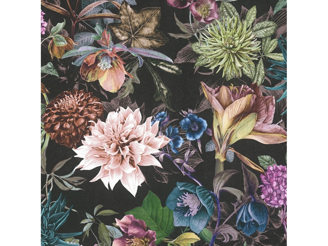 381757 Gu Papel De Pared Con Flores Liso Mate 5,33 M2 Profhome
