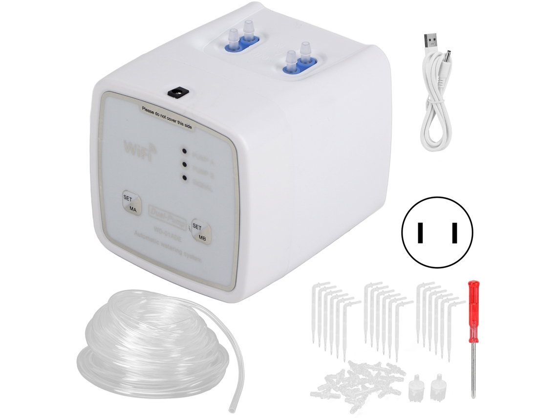 Temporizador De Riego Inteligente Con Wi-fi, Bomba Doble, Kit De Riego Por Goteo, Sistema De Riego Con Enchufe Estadounidense.