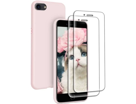 Funda + Protector iPhone 8 HONGWE. Rosa