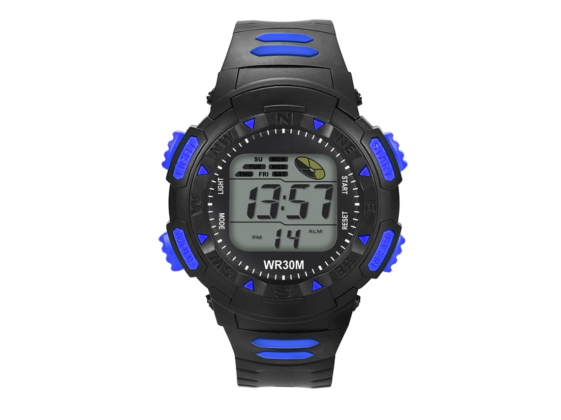Reloj Electrónico Digital Infantil Con Correa De Pvc Azul, A La Moda Para Niños.
