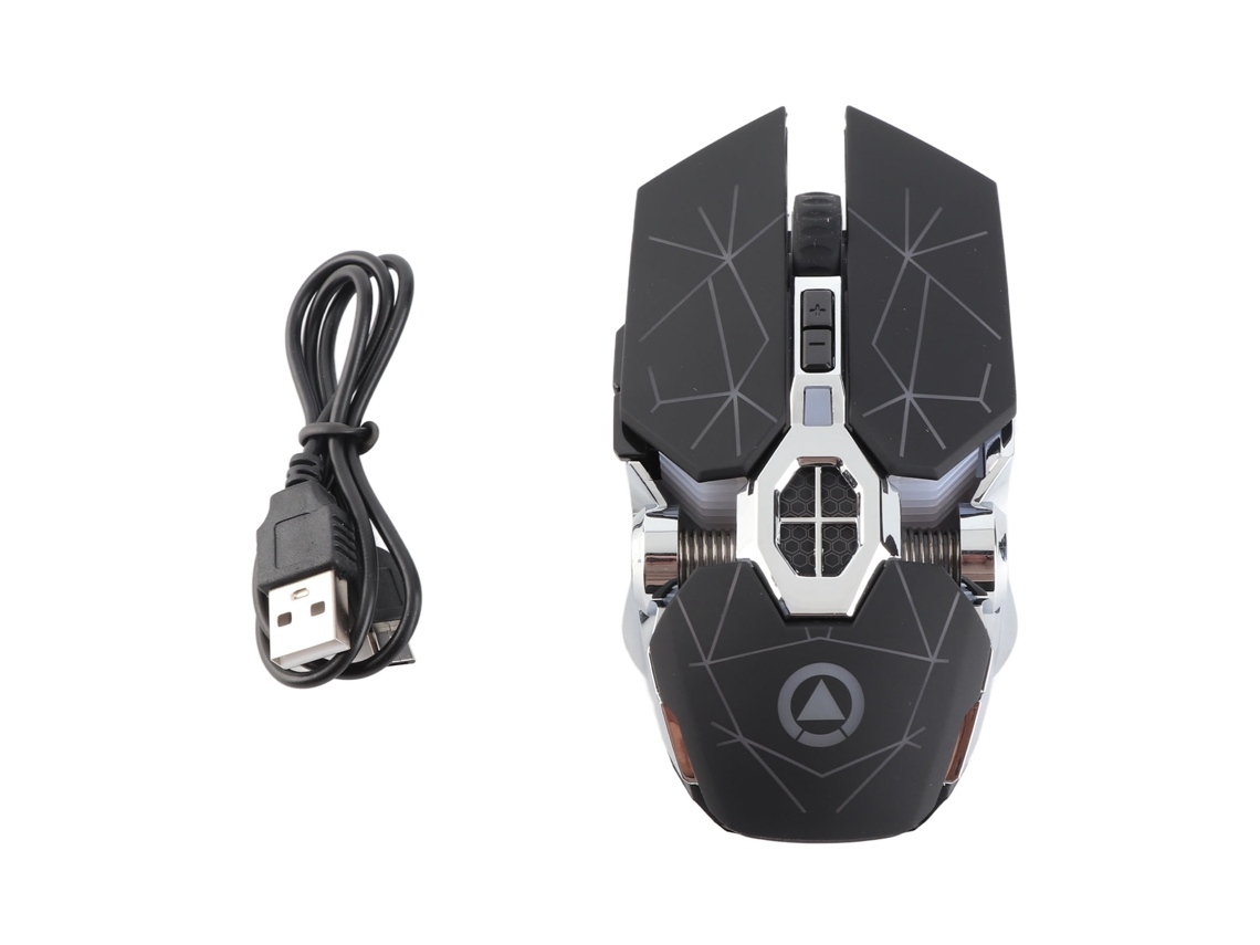 Ratón Ergonómico Inalámbrico Recargable Con Rueda Flexible Para Juegos Y Portátiles - Negro Mate