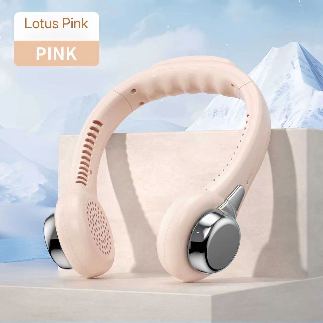 Ventilador De Cuello Manos Libres (rosa), Portátil. Ventilador Recargable De 1800 Mah.