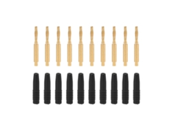10 Conectores Banana Chapados En Oro De 2 Mm, Macho, Aislados Y Con Tapa Para Equipos De Prueba.