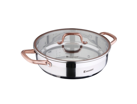 Olla con Tapa de Cristal BERGNER Copper Acero Inoxidable 3,8 L Ø 28 cm