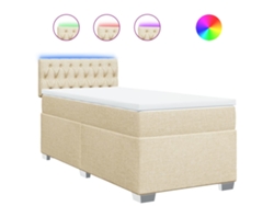 Maison Exclusive - Cama Box Spring Con Colchón Tela Color Crema 90x190 Cm