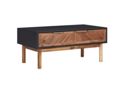 Mesa de Centro de Apoyo 90X50X40 Cm Madera de Acacia Maciza y Mdf