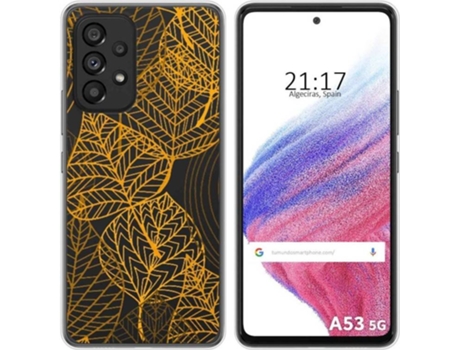 Carcasa para Samsung Galaxy A53 5G TUMUNDOSMARTPHONE Dibujos Transparente Hojas Multicolor