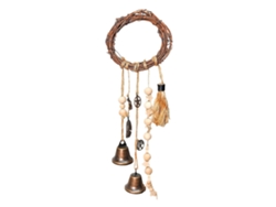Campana De Viento Colgante De Mimbre, 32 Cm, Campana De Bruja Tejida A Mano, Decoración Del Hogar.