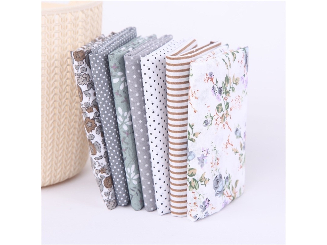 7 Peças De Algodão Branco, Para Patchwork