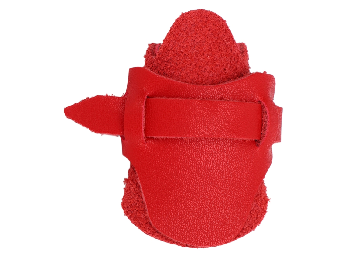 Protector De Pulgar Ajustable De Piel De Oveja Suave Para Entrenamiento Con Arco Recurvo Tradicional - Rojo
