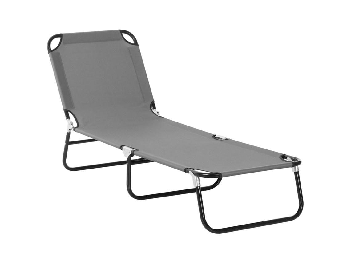Tumbona Con Respaldo Ajustable, De Acero, 188x56x28cm