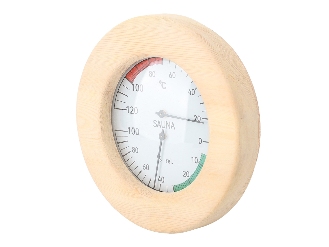 Higrómetro De Sauna 2 En 1 Para Montaje En Pared, Madera De Pino Blanco, Monitorización En Tiempo Real.