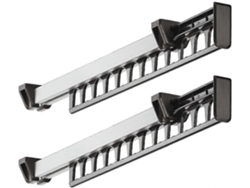 Percha retráctil deslizante para armario, con capacidad para 12 perchas, 312 mm de largo, paquete de 2 (fmy)