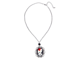 Collar WIDMANN calavera y medallón de rosa negra