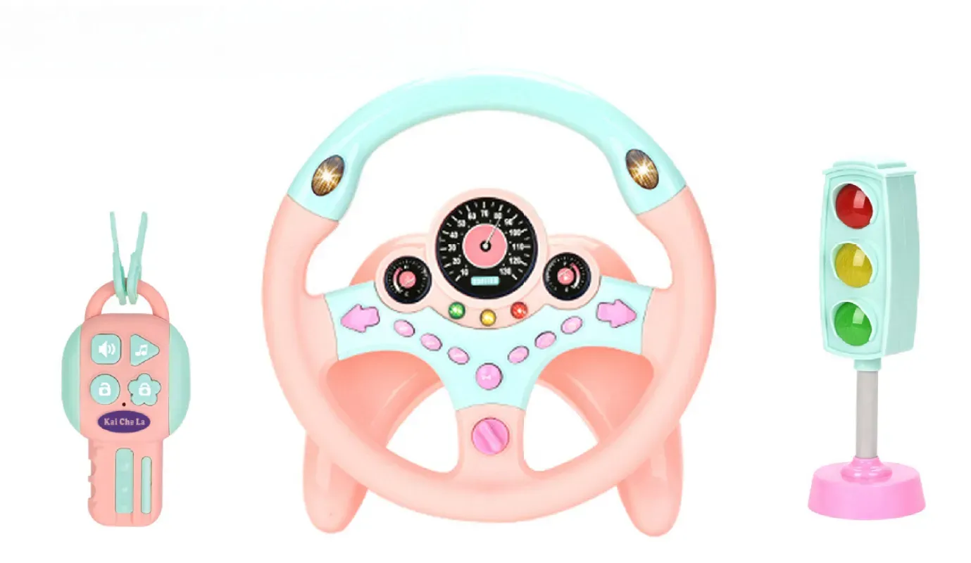 Volante Juguete Infantil Eifson Para Asiento Trasero Con Llave Y Luz (rosa)