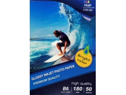 Papel Fotográfico Inyección de Tinta B6 Brillante 180G / 50 Hojas