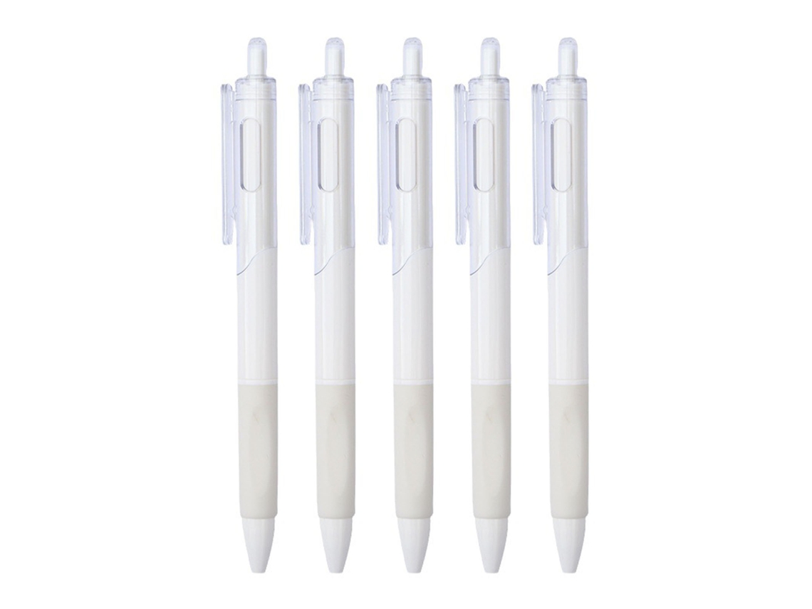 2026-bolígrafos Gel Rollerball Negros Reutilizables Punto Fino Diseño Minimalista Set 5 Unidades Para Estudiantes Oficina Escuela
