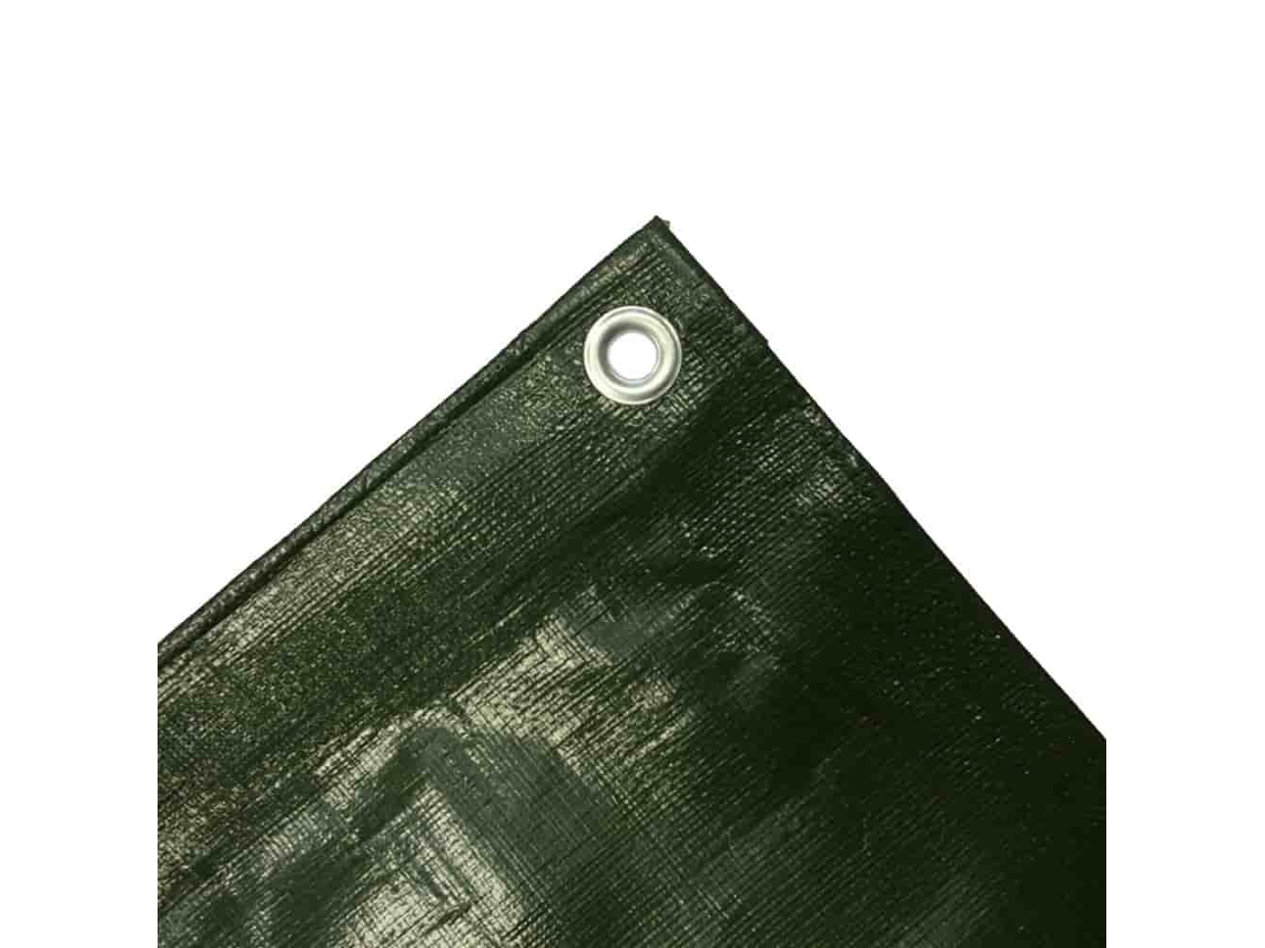 Lona de cubierta verde de 5 x 8 m, 280 g/m², impermeable, con ojales metálicos, Boni Shop