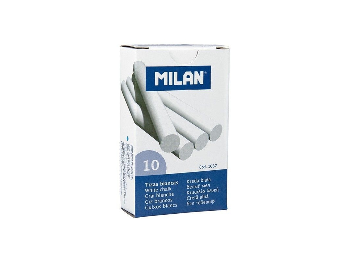 MILAN Tiza Redonda (Sulfato de calcio) - Blanco, 10
