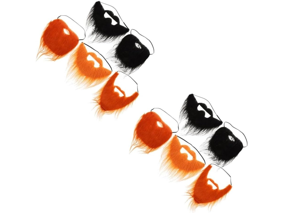 Barba Postiza Para Halloween, Máscara Para Hombre, Barba Postiza Autoadhesiva, Vello Facial Falso Y Divertido.