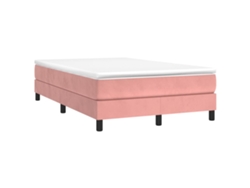 Maison Exclusive - Cama Box Spring Con Colchón Terciopelo Rosa 120x190 Cm