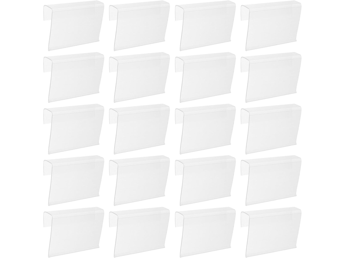Portatarjetas De Mercancía Con 50 Clips En Plástico Transparente, Dimensiones 80x55 Mm, Adecuado Para
