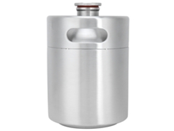 Mini barril de cerveza de acero inoxidable de 2 litros con tapa en espiral para elaboración casera.