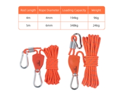 Clip De Cuerda Ajustable 4-5m Para Tiendas, Toldos, Colgar Luces De Cultivo, Ropa, Antideslizante Y Resistente Al Viento