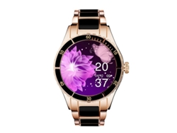Reloj inteligente TWS para mujer, 200 mAh, reproducción de música, monitorización de salud 24 horas, Android e iOS (negro)
