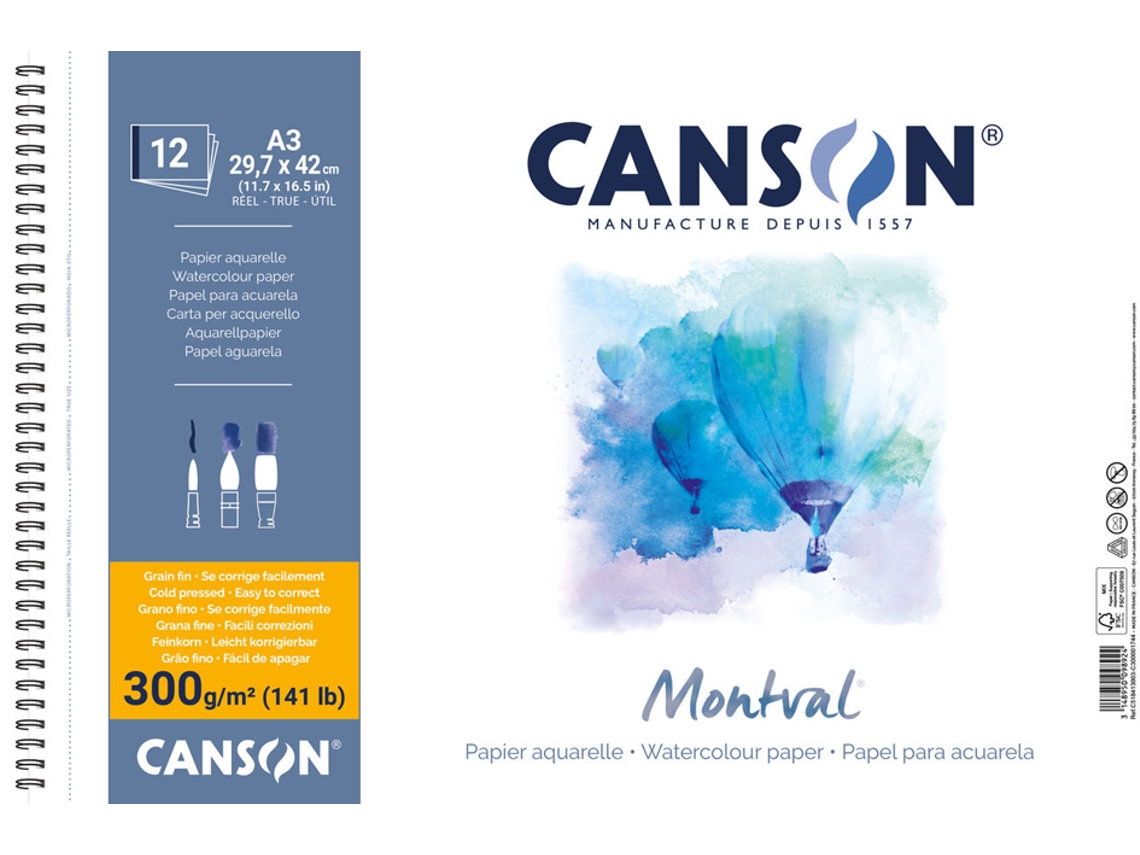 Bloco de Acuarela CANSON Montval Din A3 300 G/M²