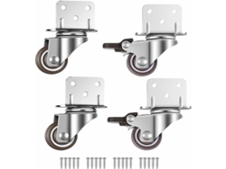 Juego De 4 Ruedas Giratorias Pequeñas De 25 Mm Con Freno, Con Placa En Forma De L, Para Muebles, Estanterías Y Habitaciones Infantiles.