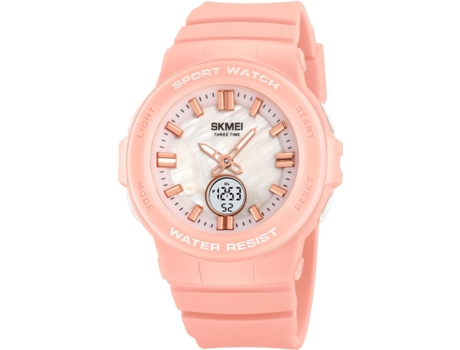 VEANXIN Reloj de pulsera deportivo multifuncional resistente al agua con doble hora-Blanco