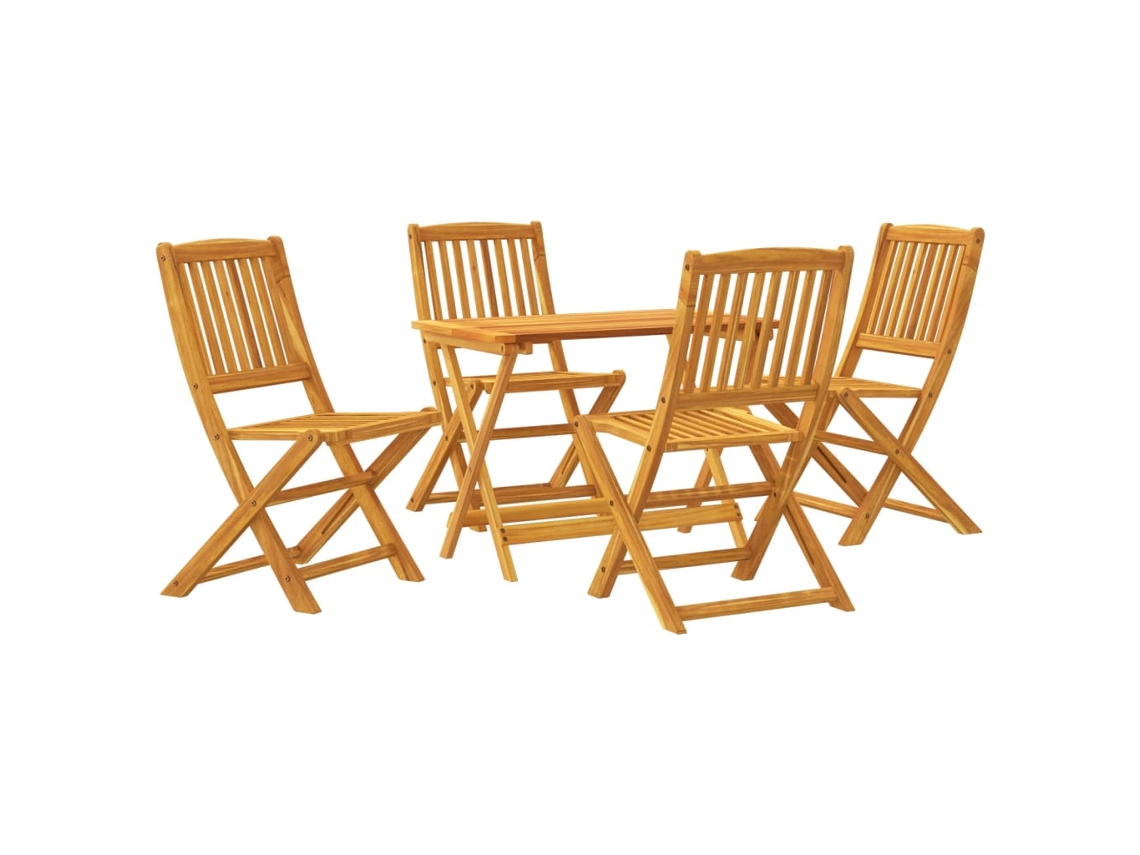 Maison Exclusive - Set De Comedor De Jardín Plegable 5 Pzas Madera Maciza Acacia