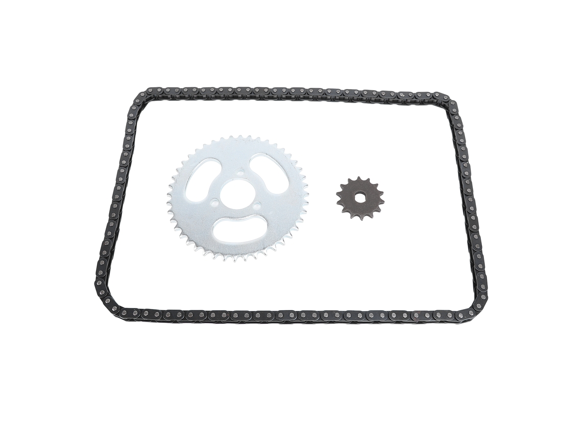 Kit De Engranajes Y Cadena De Acero T8f, Piñón Delantero De 14 Dientes, Piñón Trasero De 44 Dientes, 3 Orificios Con Cadena De 120 Eslabones Para Minimotos Diy.