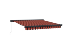 Maison Exclusive - Toldo Retráctil Aluminio Y Tela Naranja Y Marrón 3,5x2,5 M