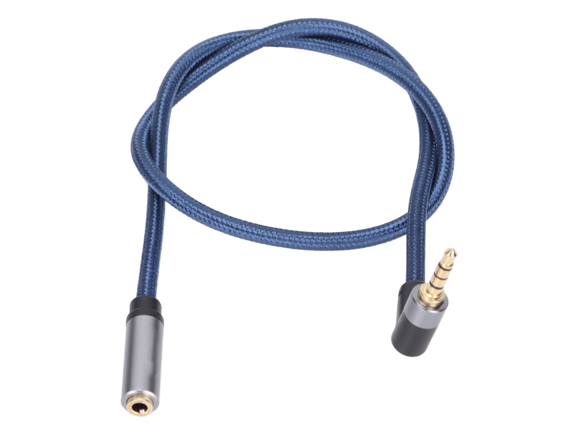 Cable De Extensión De Audio De 3,5 Mm Hembra A Macho De 90°, 4 Conductores, Estéreo, Para Reproductor De Mp3, Pc Y Smartphone.