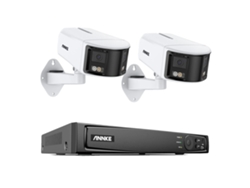 Cámara de seguridad de 8 MP, lente dual, panorámica de 180 grados, NVR de 8 canales, kits de 2 piezas de NVR de 8 canales, sin OEM