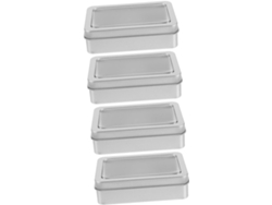Juego De 4 Cajas De Almacenamiento De Hierro Esmerilado Con Tapas, Contenedores Multicolores, Caja Para Dados