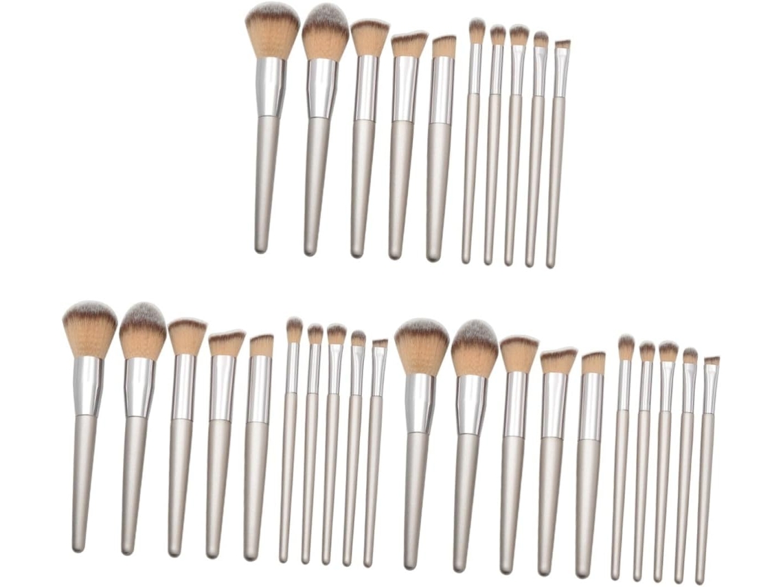 Juego De 30 Brochas De Maquillaje Con Mango, Kit Portátil Y Práctico Para Base, Rubor Y