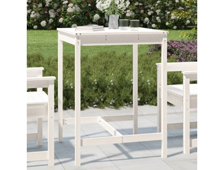 MAISON EXCLUSIVE Mesa de jardín madera maciza pino blanco 82,5x82,5x110 cm