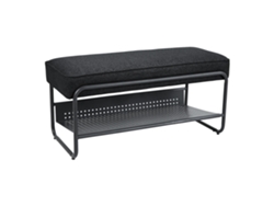 Banco Zapatero Lillehammer Metal/textil 90x37x42cm - Negro [EN.CASA]