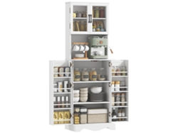 Carrito de cocina con cajón, armario y especiero, color blanco, de ZENCORE SERVICES.