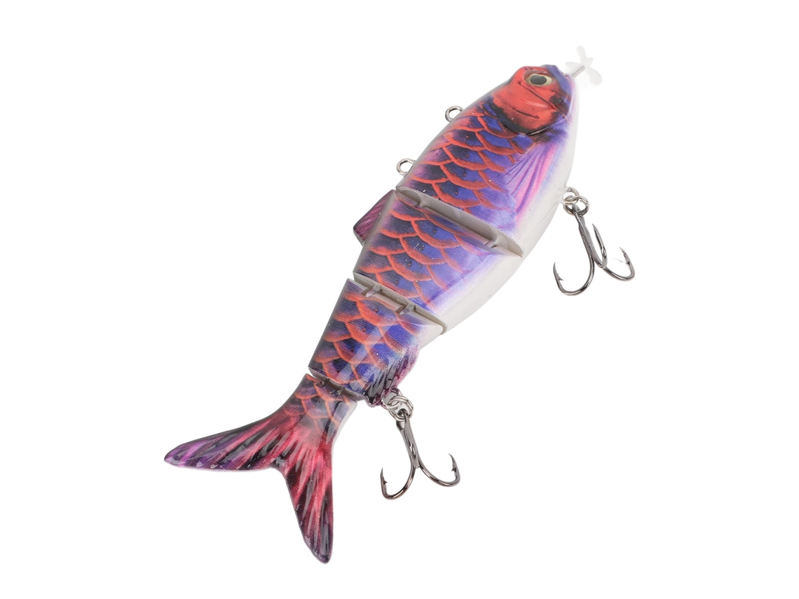 Señuelo de pesca robótico con hélice LED, recargable por USB.