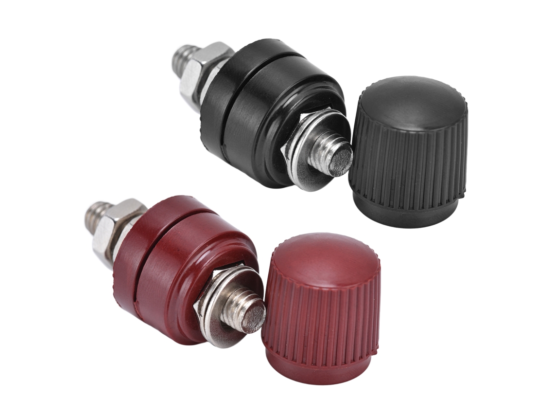 Bloque de terminales para regulador de voltaje (10 pares) con pasador de unión M6, tornillo de 32 mm (333), 0 V-380 V, rojo y negro