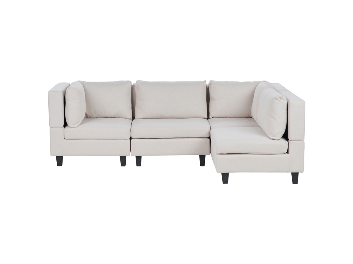 Sofá esquinero BELIANI Unstad de Poliéster Beige 228x152x72