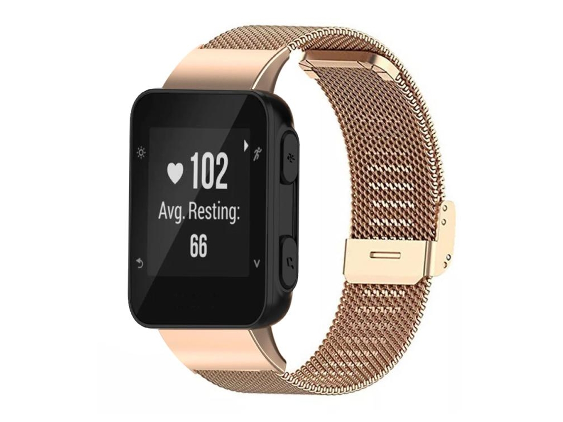 Bracelete Para Garmin Forerunner 35 / 30 / 35j - Metal Milanês (20mm) Ouro Rosa