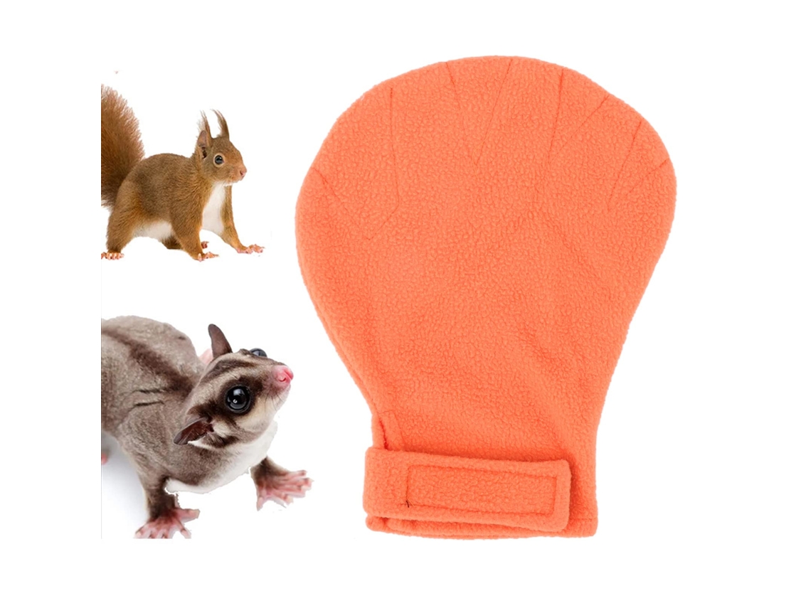 Luva Laranja Para Pets Pequenos, Confortável E Anti-mordida, Indicada Para Hamsters, Ouriços E Roedores.