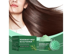 Kit de cuidado capilar con champú exfoliante para el cuero cabelludo con romero, menta y peine de masaje Jinyubo Store (100 g)