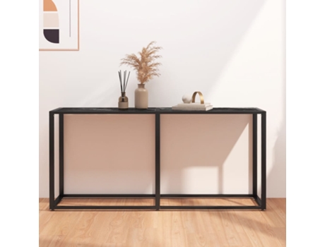Mesa consola VIDAXL Negro Cristal (160x35x75,5 cm)