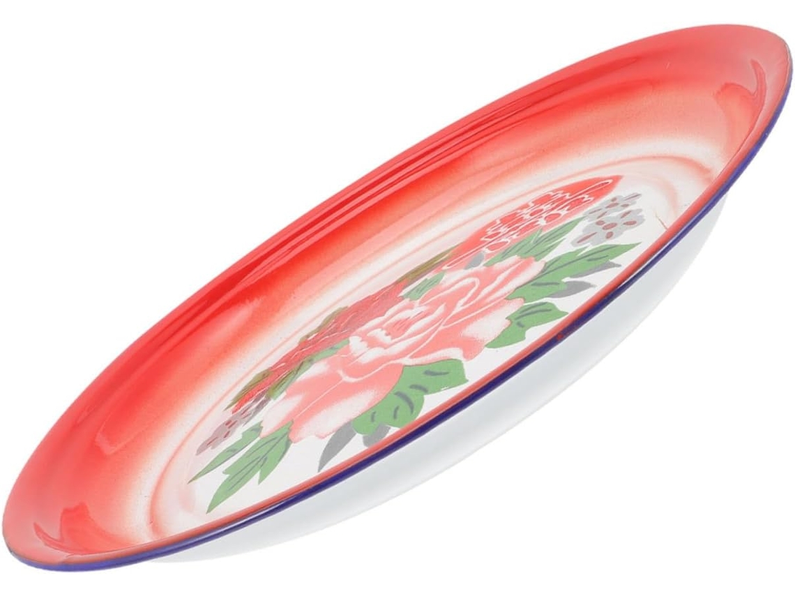 Plato Esmaltado De 30 Cm De Estilo Chino, Plato Decorativo Multifuncional Para Servir.
